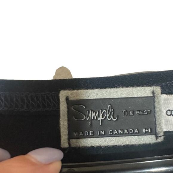 Simpli Black Long Sleeve Tie Front Knot Scoop Neck Long Tunic Blouse Women Sz 8 - Picture 7 of 8